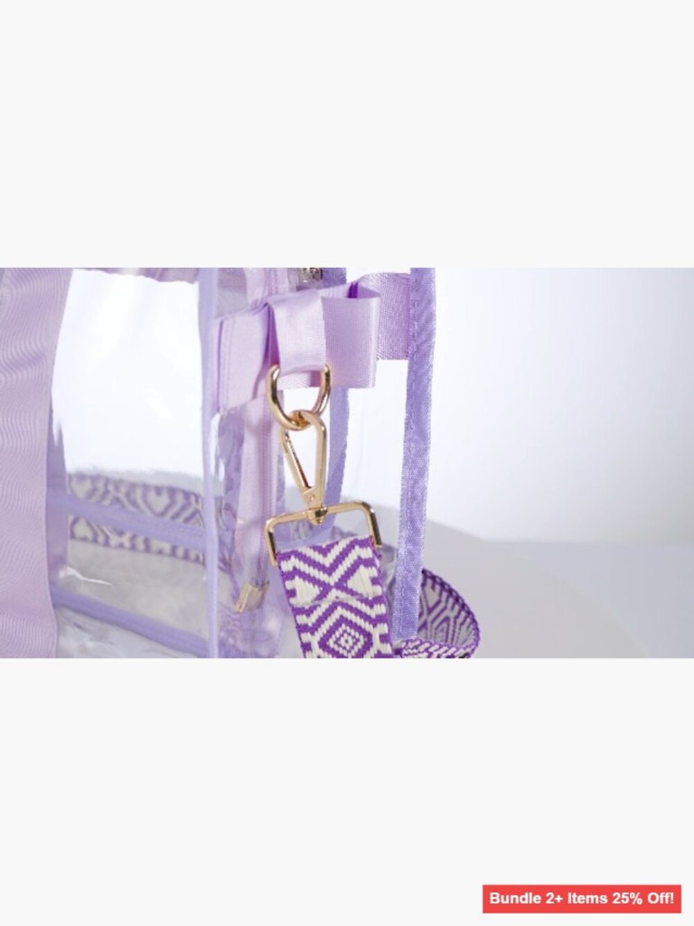 Clear Tote Bag with Zipper, Stadium Approved for Events & Beach - Picture 7 of 7